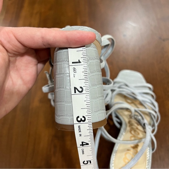 Sam Edelman Daffodil Croc Embossed Heel Wrap Ankle Sandals Size 8 - Picture 8 of 8